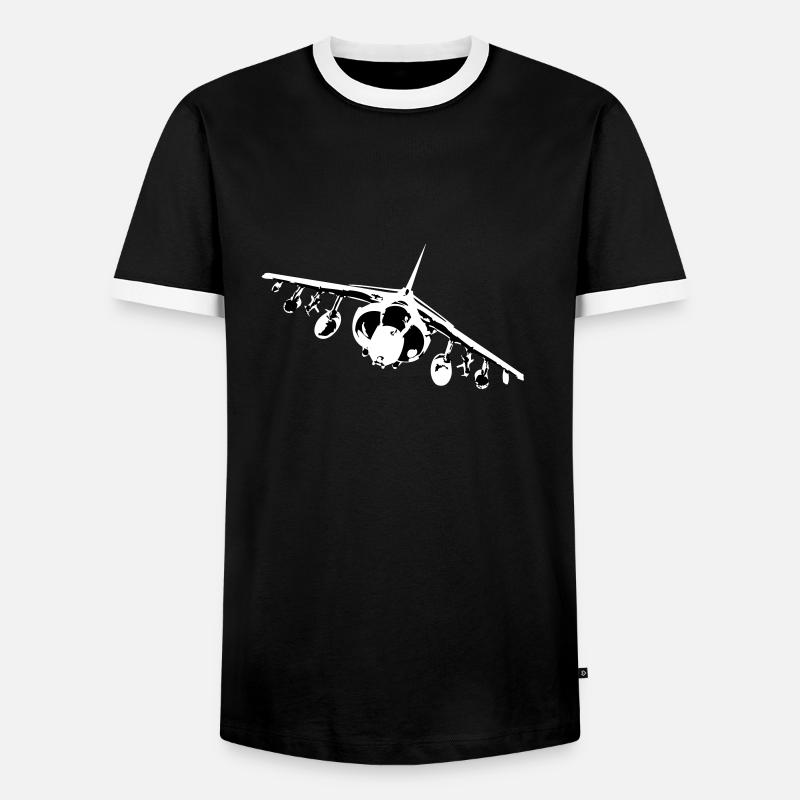 Harrier Front - Men's Ringer Shirt - black/white