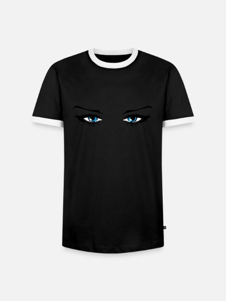 Augen frau schön - Männer Kontrast-T-Shirt - Schwarz/Weiß