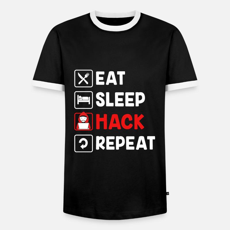 Cyber programmeur cybersécurité Hacker - T-shirt contrasté Homme - noir/blanc