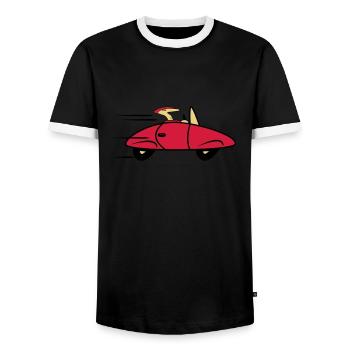 Car sports cars fast cars - Men's Ringer Shirt - black/white - Front - AI Model Female 172 light (172cm) & AI Model Male 178 light (178cm)