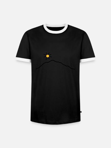 Berge und Sonne - V2 - Männer Kontrast-T-Shirt - Schwarz/Weiß