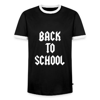 Back To School Schulanfang Schulbeginn - Men's Ringer Shirt - black/white - Front - AI Model Female 172 light (172cm) & AI Model Male 178 light (178cm)