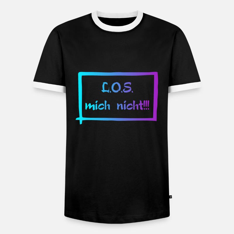 L.O.S mich nicht! - Männer Kontrast-T-Shirt - Schwarz/Weiß