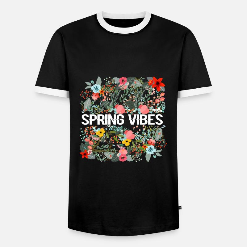 SPRING VIBES - Men's Ringer Shirt - black/white
