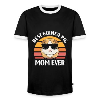 Meerschweinchen Liebhaber | Haustiere Geschenkidee - Männer Kontrast-T-Shirt - Schwarz/Weiß - Vorne - AI Model Female 172 light (172cm) & AI Model Male 178 light (178cm)