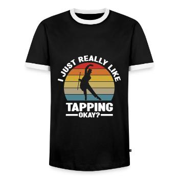 Stepptanz | Stepptänzer Tanzen Tanz Geschenkideen - Männer Kontrast-T-Shirt - Schwarz/Weiß - Vorne - AI Model Female 172 light (172cm) & AI Model Male 178 light (178cm)
