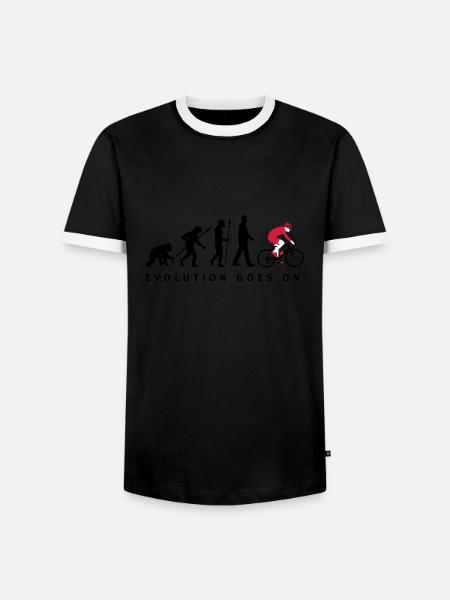 evolution_radfahrer_052012_d_3c - Männer Kontrast-T-Shirt - Schwarz/Weiß