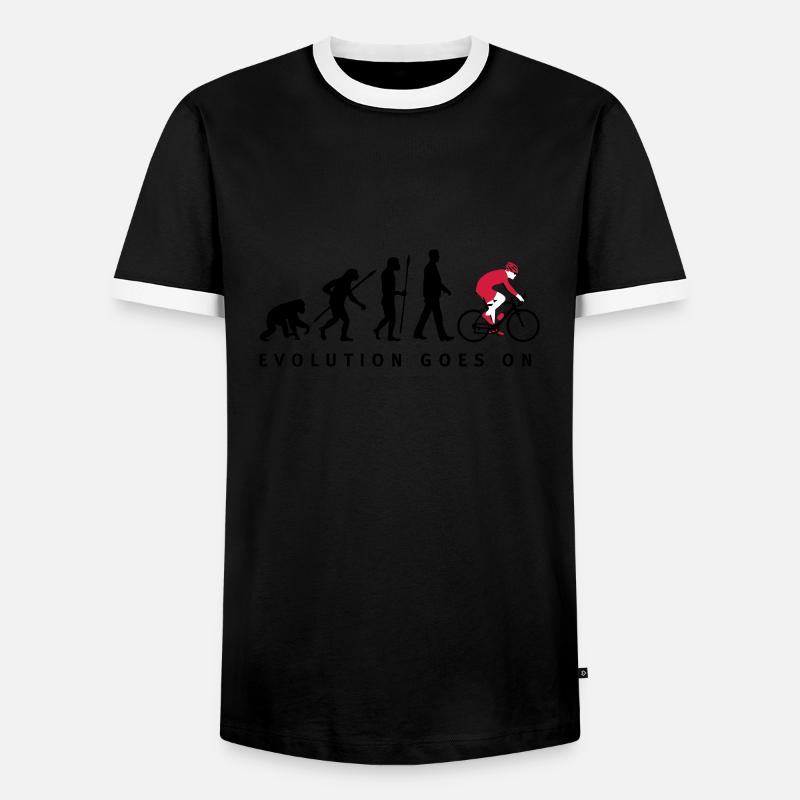 evolution_radfahrer_052012_d_3c - Männer Kontrast-T-Shirt - Schwarz/Weiß