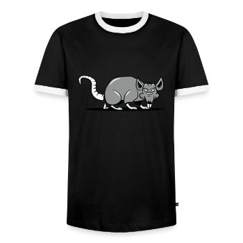 Rat evil sneak - Men's Ringer Shirt - black/white - Front - AI Model Female 172 light (172cm) & AI Model Male 178 light (178cm)