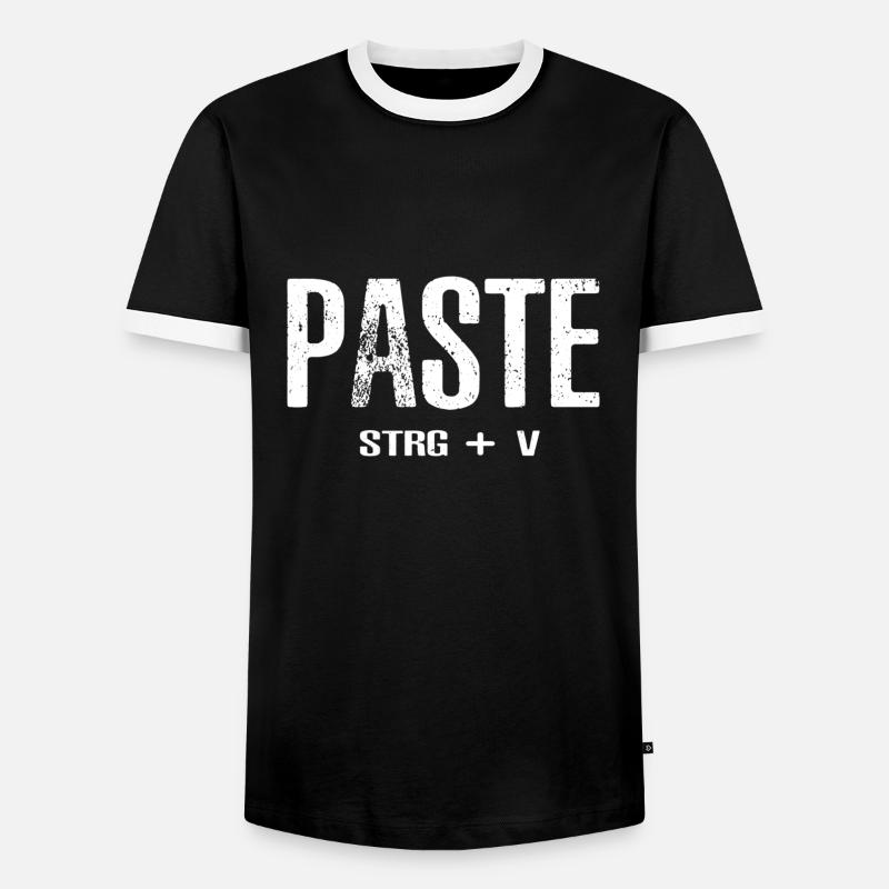 Paste STRG+V - Männer Kontrast-T-Shirt - Schwarz/Weiß