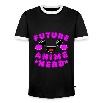 Cute Japanese Manga Women Girls Gift Otaku Kawaii - Männer Kontrast-T-Shirt - Schwarz/Weiß - Vorne - AI Model Female 172 light (172cm) & AI Model Male 178 light (178cm)