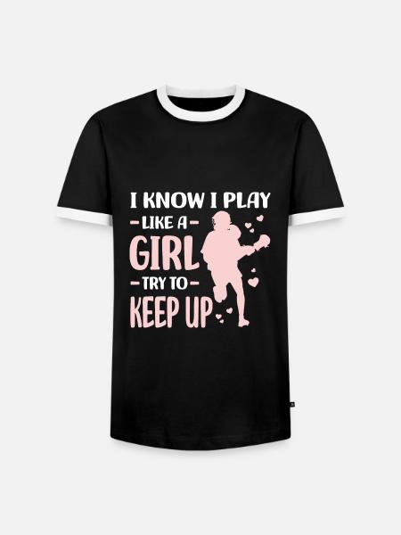 Lacrosse Spieler - Männer Kontrast-T-Shirt - Schwarz/Weiß