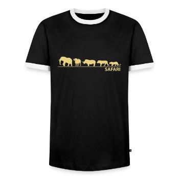 The big five - Männer Kontrast-T-Shirt - Schwarz/Weiß - Vorne - AI Model Female 172 light (172cm) & AI Model Male 178 light (178cm)