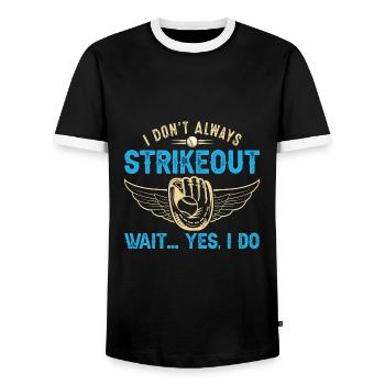 Ich streiche nicht immer Warte ... Ja, ich tue - - Männer Kontrast-T-Shirt - Schwarz/Weiß - Vorne - AI Model Female 172 light (172cm) & AI Model Male 178 light (178cm)