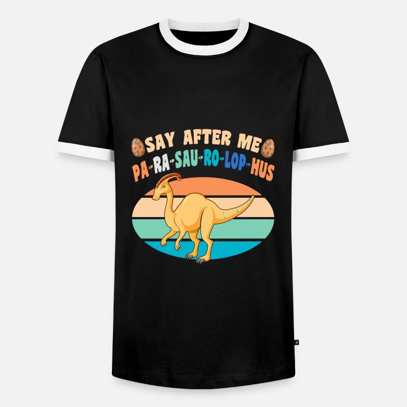 Dinosaurier - Männer Kontrast-T-Shirt - Schwarz/Weiß