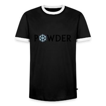 powder - Men's Ringer Shirt - black/white - Front - AI Model Female 172 light (172cm) & AI Model Male 178 light (178cm)