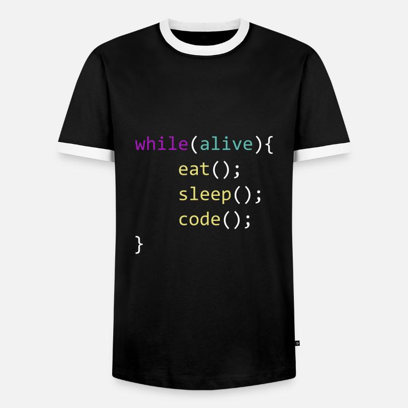 Eat Sleep Code Repeat - Men's Ringer Shirt - black/white