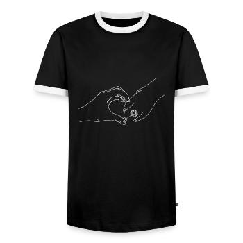 Hand mit Pfote - Männer Kontrast-T-Shirt - Schwarz/Weiß - Vorne - AI Model Female 172 light (172cm) & AI Model Male 178 light (178cm)