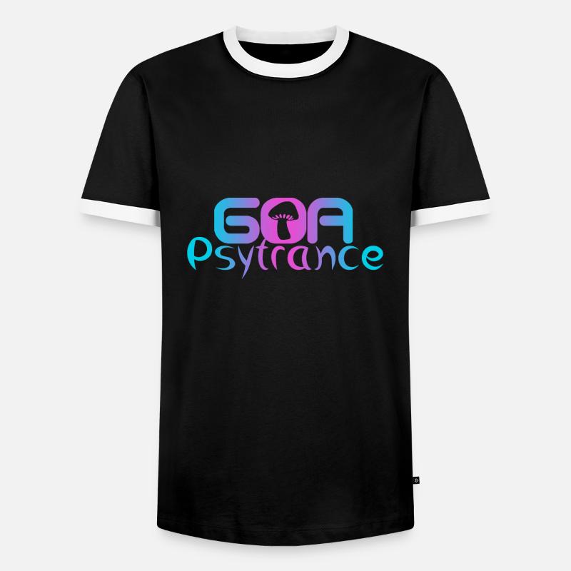 Goa Psytrance Psy - Männer Kontrast-T-Shirt - Schwarz/Weiß