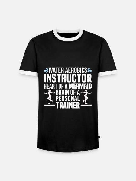 Water Aerobics - Männer Kontrast-T-Shirt - Schwarz/Weiß