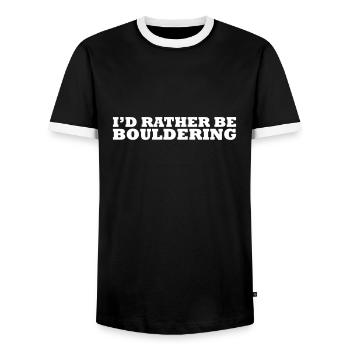I'd rather be bouldering - T-shirt contrasté Homme - noir/blanc - Devant - AI Model Female 172 light (172cm) & AI Model Male 178 light (178cm)