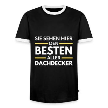 Sie sehen hier den Besten aller Dachdecker - Männer Kontrast-T-Shirt - Schwarz/Weiß - Vorne - AI Model Female 172 light (172cm) & AI Model Male 178 light (178cm)