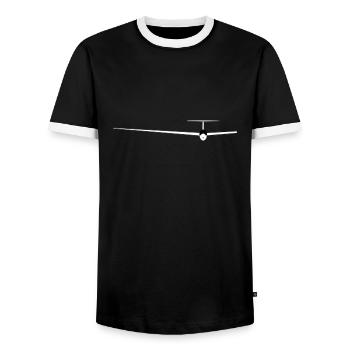 glider sailpane - Men's Ringer Shirt - black/white - Front - AI Model Female 172 light (172cm) & AI Model Male 178 light (178cm)