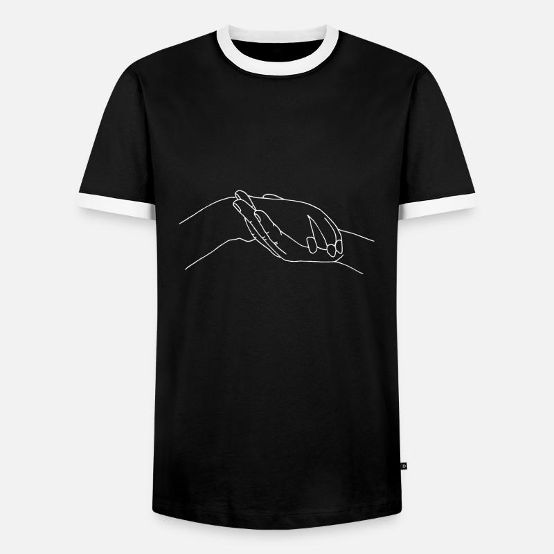 Hand mit Pfote - Männer Kontrast-T-Shirt - Schwarz/Weiß
