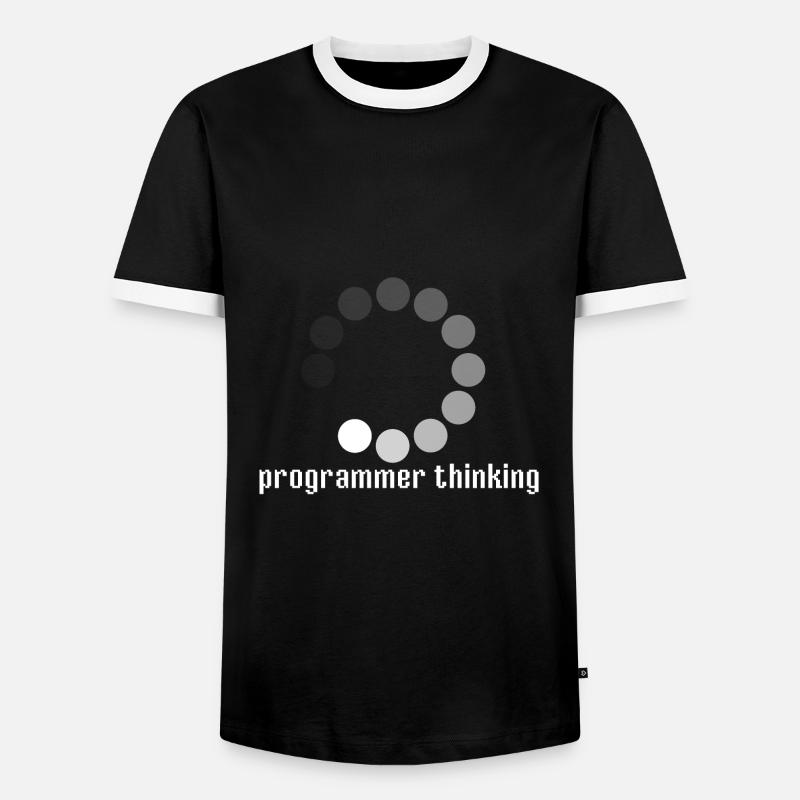 Programmer-thinking - Men's Ringer Shirt - black/white