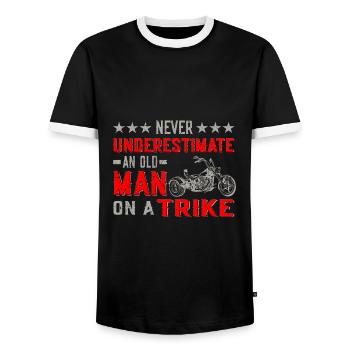 Trike Men - Men's Ringer Shirt - black/white - Front - AI Model Female 172 light (172cm) & AI Model Male 178 light (178cm)