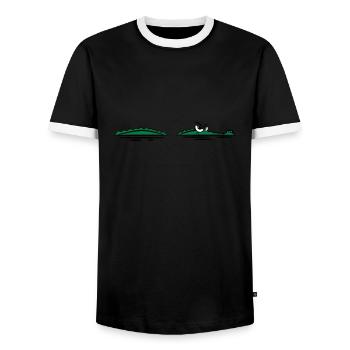 Crocodile eau lauren spirituelle - T-shirt contrasté Homme - noir/blanc - Devant - AI Model Female 172 light (172cm) & AI Model Male 178 light (178cm)