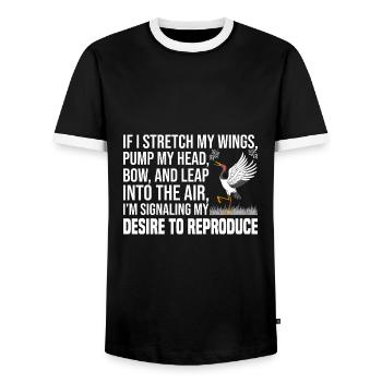 Vogelbeobachter - Männer Kontrast-T-Shirt - Schwarz/Weiß - Vorne - AI Model Female 172 light (172cm) & AI Model Male 178 light (178cm)