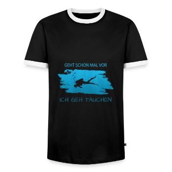 Tauchen Spruch für Taucher lustig - Männer Kontrast-T-Shirt - Schwarz/Weiß - Vorne - AI Model Female 172 light (172cm) & AI Model Male 178 light (178cm)