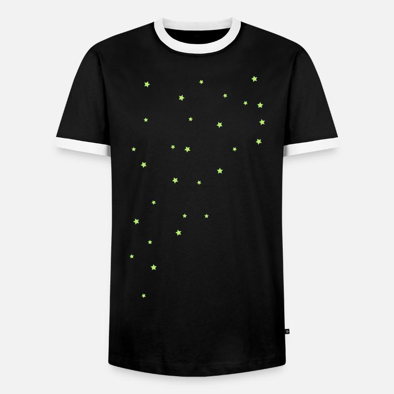 Star, star pattern - Men's Ringer Shirt - black/white