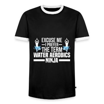 Water Aerobics | Wassergymnastik Lehrer Geschenk - Männer Kontrast-T-Shirt - Schwarz/Weiß - Vorne - AI Model Female 172 light (172cm) & AI Model Male 178 light (178cm)