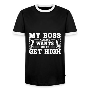 Industriekletterer Beruf | Turmbesteiger Geschenke - Männer Kontrast-T-Shirt - Schwarz/Weiß - Vorne - AI Model Female 172 light (172cm) & AI Model Male 178 light (178cm)