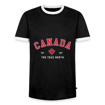 Kanada Der wahre Norden - Männer Kontrast-T-Shirt - Schwarz/Weiß - Vorne - AI Model Female 172 light (172cm) & AI Model Male 178 light (178cm)