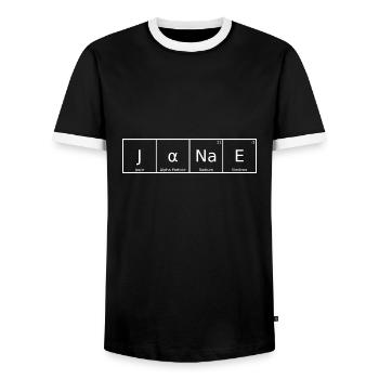 Janae Name Vorname Chemie Periodensystem Elemente - Männer Kontrast-T-Shirt - Schwarz/Weiß - Vorne - AI Model Female 172 light (172cm) & AI Model Male 178 light (178cm)