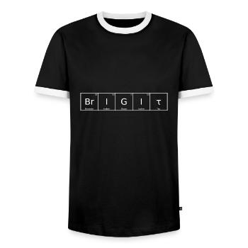 Brigit Nom Prénom Chimie Tableau périodique Éléments - T-shirt contrasté Homme - noir/blanc - Devant - AI Model Female 172 light (172cm) & AI Model Male 178 light (178cm)