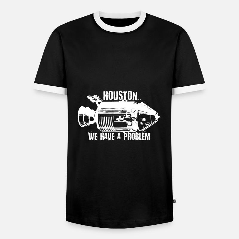 Rakete - Männer Kontrast-T-Shirt - Schwarz/Weiß