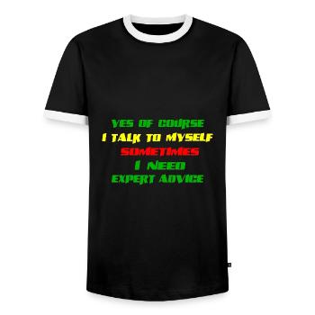funny quotes about me - Men's Ringer Shirt - black/white - Front - AI Model Female 172 light (172cm) & AI Model Male 178 light (178cm)