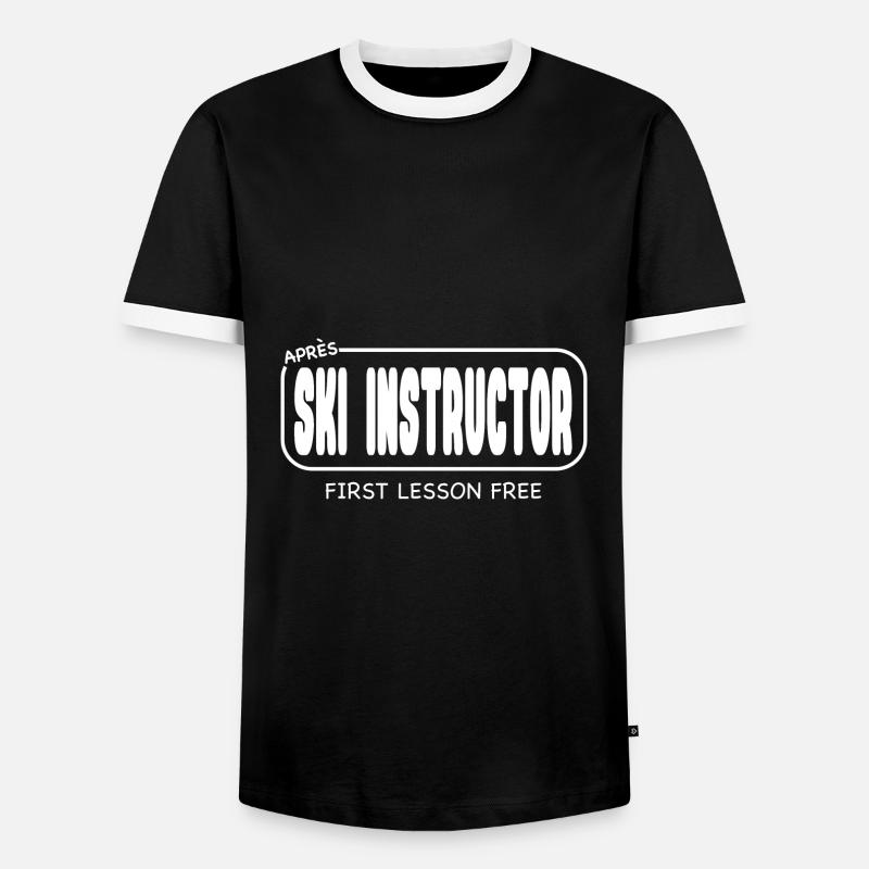APRES SKI INSTRUCTOR - Männer Kontrast-T-Shirt - Schwarz/Weiß