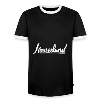 Neuseeland - Männer Kontrast-T-Shirt - Schwarz/Weiß - Vorne - AI Model Female 172 light (172cm) & AI Model Male 178 light (178cm)