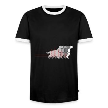 Cocker Spaniel Heartbeat Funny Dog Owners - Men's Ringer Shirt - black/white - Front - AI Model Female 172 light (172cm) & AI Model Male 178 light (178cm)