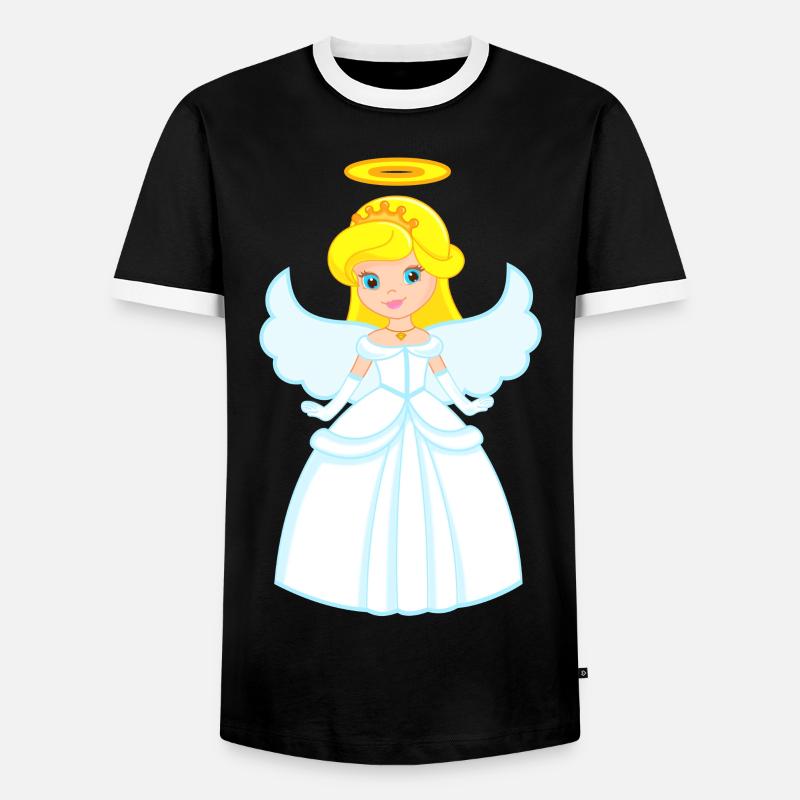 Engel - Männer Kontrast-T-Shirt - Schwarz/Weiß