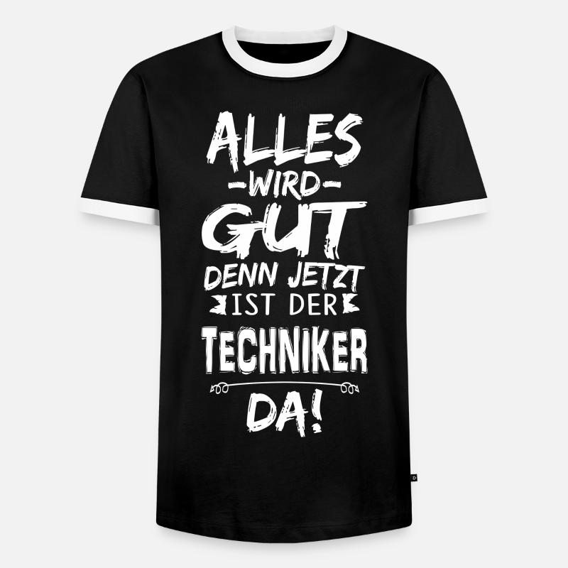 TECHNIKER - Männer Kontrast-T-Shirt - Schwarz/Weiß