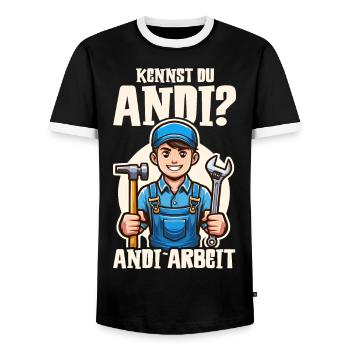 Handwerker Andi Arbeit Geschenk Sprüche Lustig - Männer Kontrast-T-Shirt - Schwarz/Weiß - Vorne - AI Model Female 172 light (172cm) & AI Model Male 178 light (178cm)
