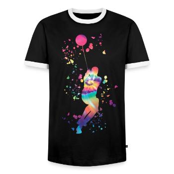 Hammer Thrower Colorsplash Hammer Throw - Men's Ringer Shirt - black/white - Front - AI Model Female 172 light (172cm) & AI Model Male 178 light (178cm)