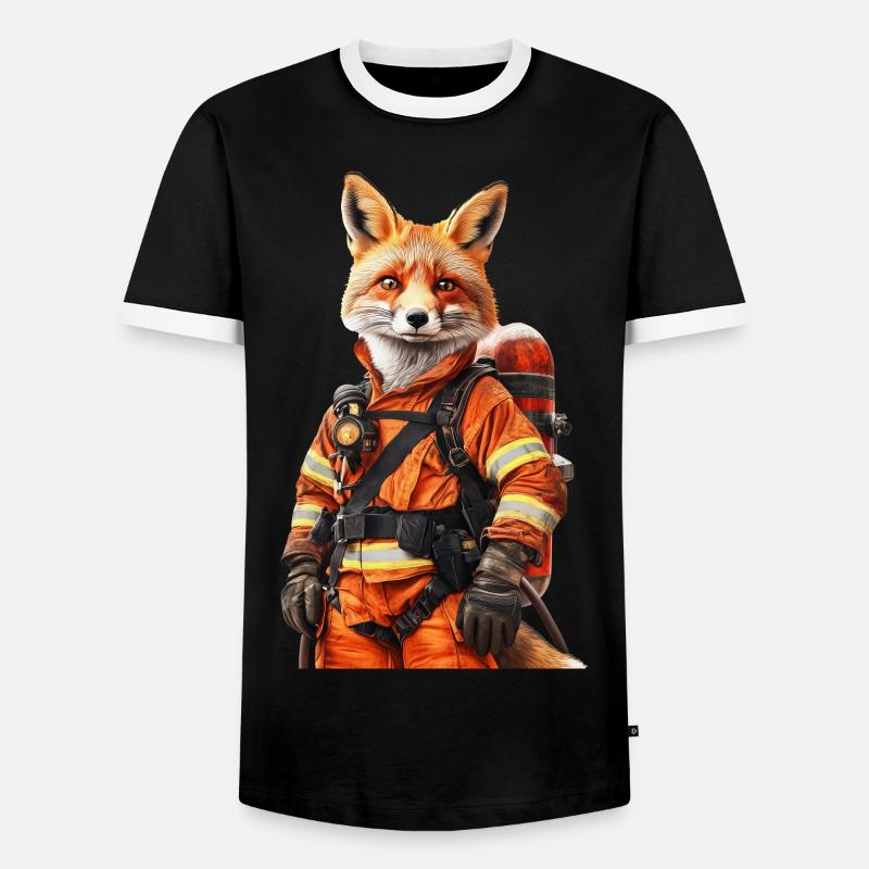Fuchs - Männer Kontrast-T-Shirt - Schwarz/Weiß