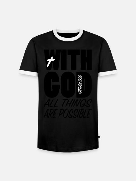 With God all things... - Männer Kontrast-T-Shirt - Schwarz/Weiß